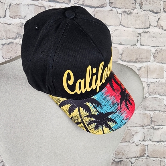 Robin Ruth California Ball Cap Palm Trees Adjustable Black Sunset NWOT - Picture 5 of 13